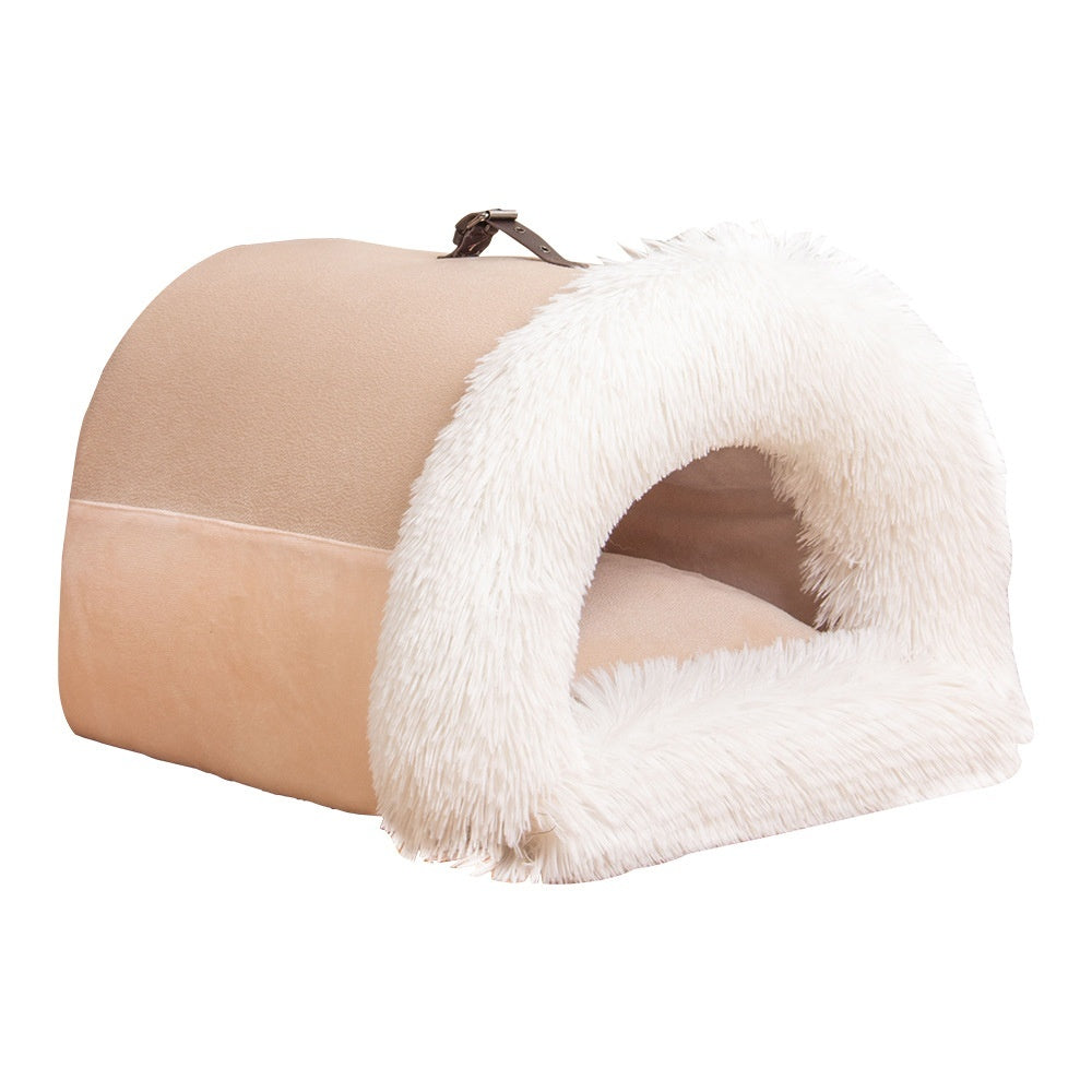 New Splice Portable Pet Nest Portable Autumn And Winter Warm Dog Nest Moisture-proof Long Fur Cat Nest Cross Border Pet Nest - MeowMoow