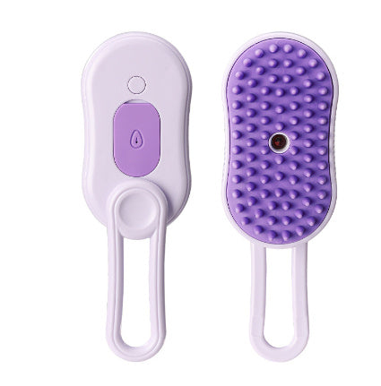 "3-in-1 Steamy Brush: Removes hair, massages, and refreshes with steam! - MeowMoow