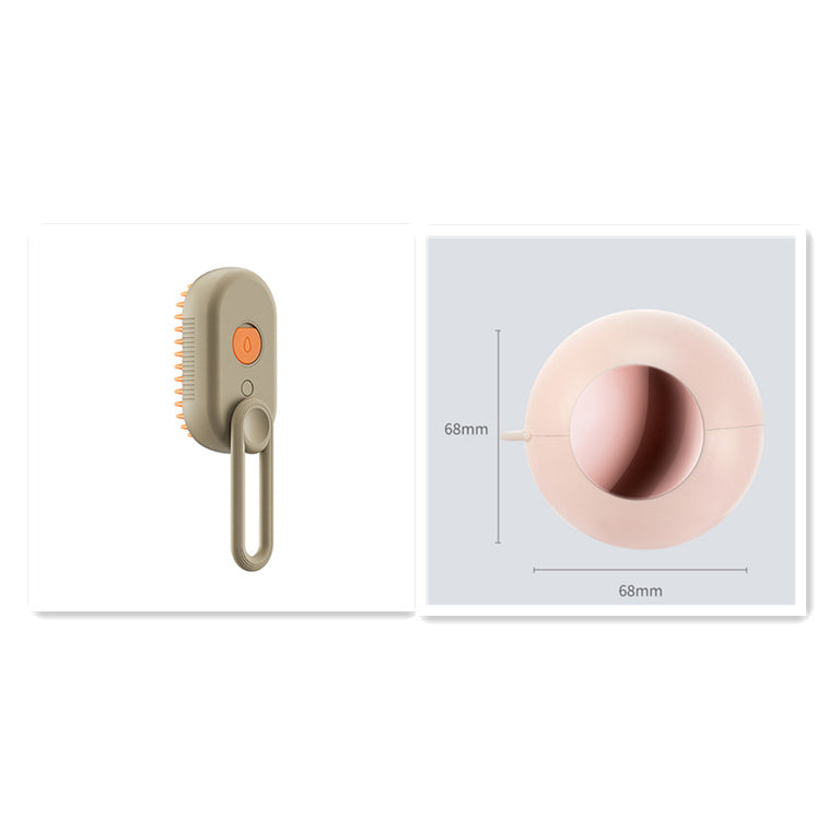 "3-in-1 Steamy Brush: Removes hair, massages, and refreshes with steam! - MeowMoow